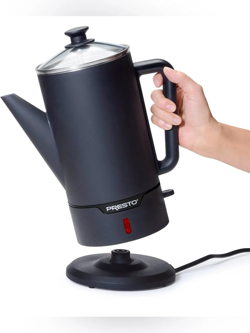 Presto 02815 Black Stainless Steel 12-Cup Cordless Coffee Percolator